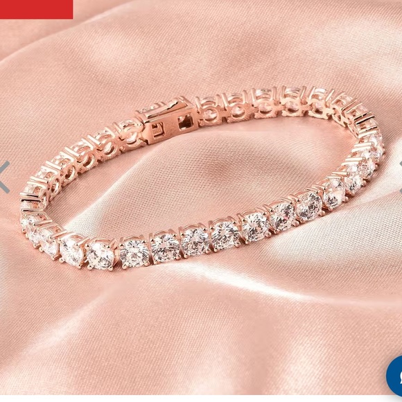 Lustro Stella Made with Finest CZ Tennis Bracelet in Vermeil Rose Gold Over Sil🆕 - Picture 2 of 7